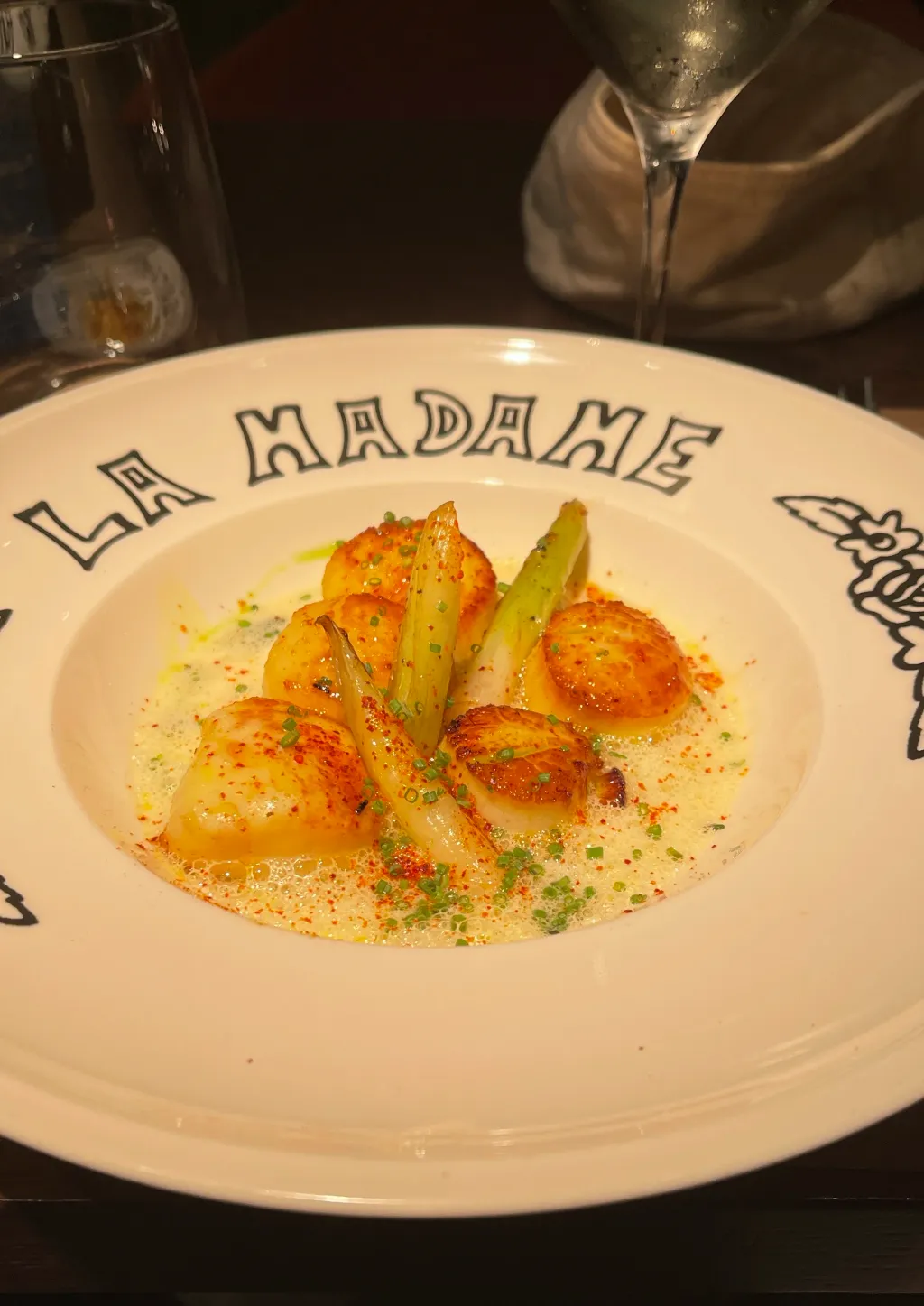 Grilled scallops for mains. Yum!